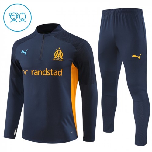 Olympique de Marseille Trenings Collegegenser Kvart-Zip 2024-25 Navy - Barn Olympique de Marseille Trenings Collegegenser Kvart-Zip 2024-25 Navy - Barn